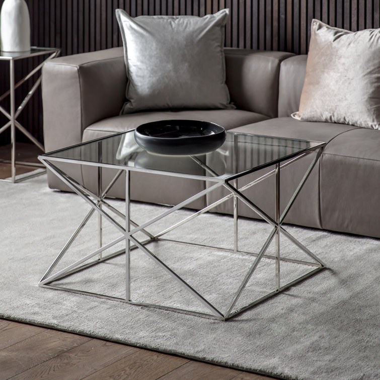 Glass Top Living Room Table Set