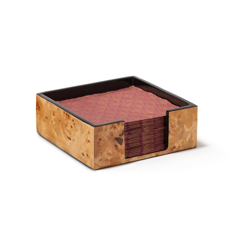 Napkin Holder, 2.3" H x 6.5" W x 6.5" D, Brown/Tan