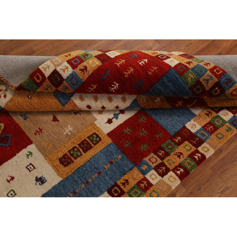 Tapis tribal à motif géométrique Gabbeh