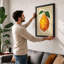 Geometric Pear Study Modern - Framed Print-465673042-465673068