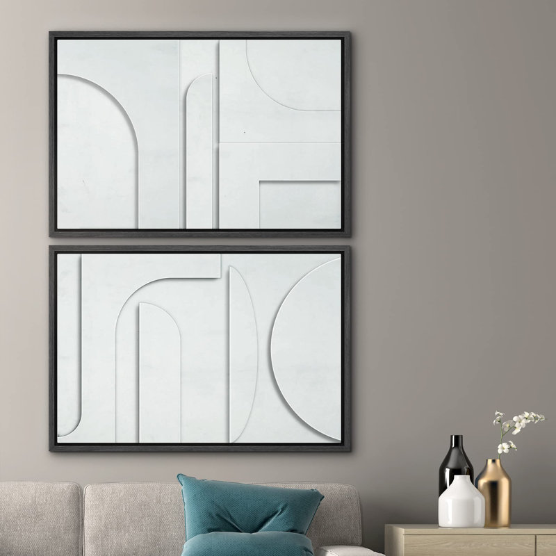 «Geometric Dark Ring», 2 pièces, H 24 po x l 16 po, Noir