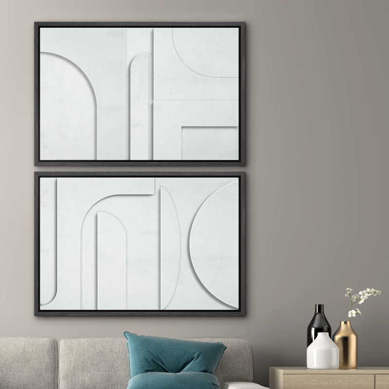«Geometric Dark Ring», 2 pièces, Noir, H 24 po x l 16 po