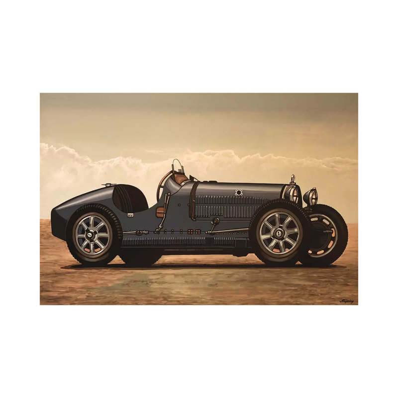 Bugatti by Paul Meijering - Painting on Canvas, Wrapped Canvas, 101.6 cm H x 66.04 cm W x 1.91 cm D