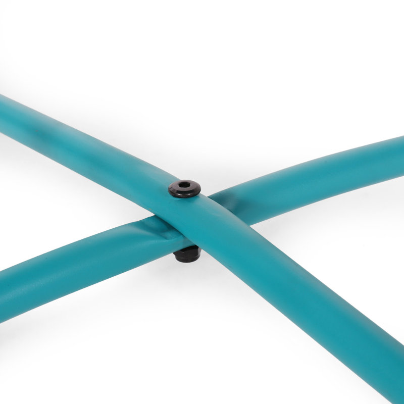 Teal Steel 18" Modern Outdoor Side Table