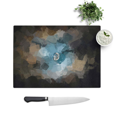 Glass Moody Sky in Poland in Abstract Chopping Board