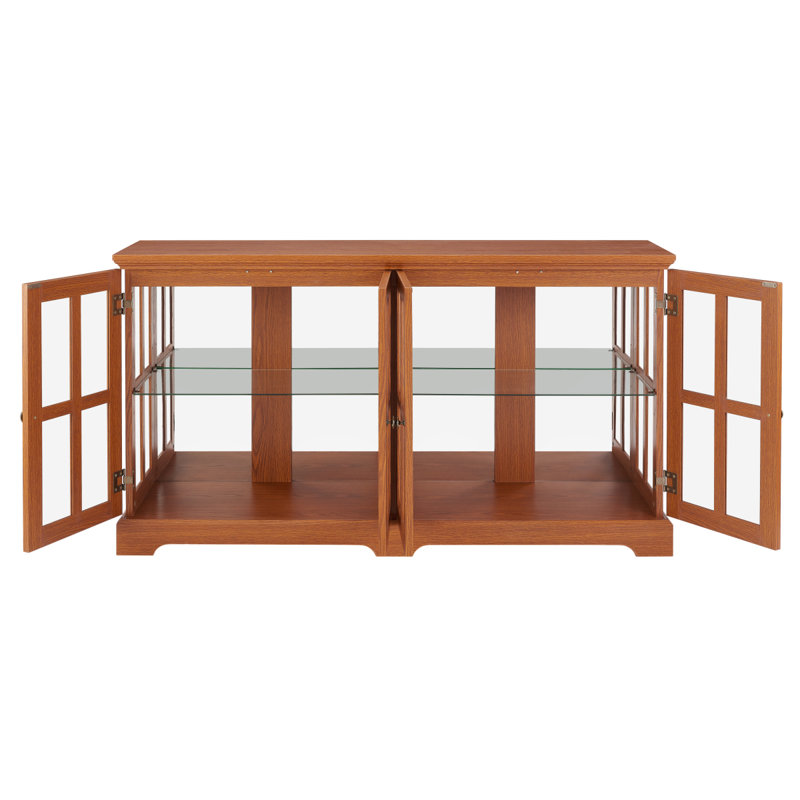 Vitrine à DEL avec portes en verre pour objets de collection, Chêne