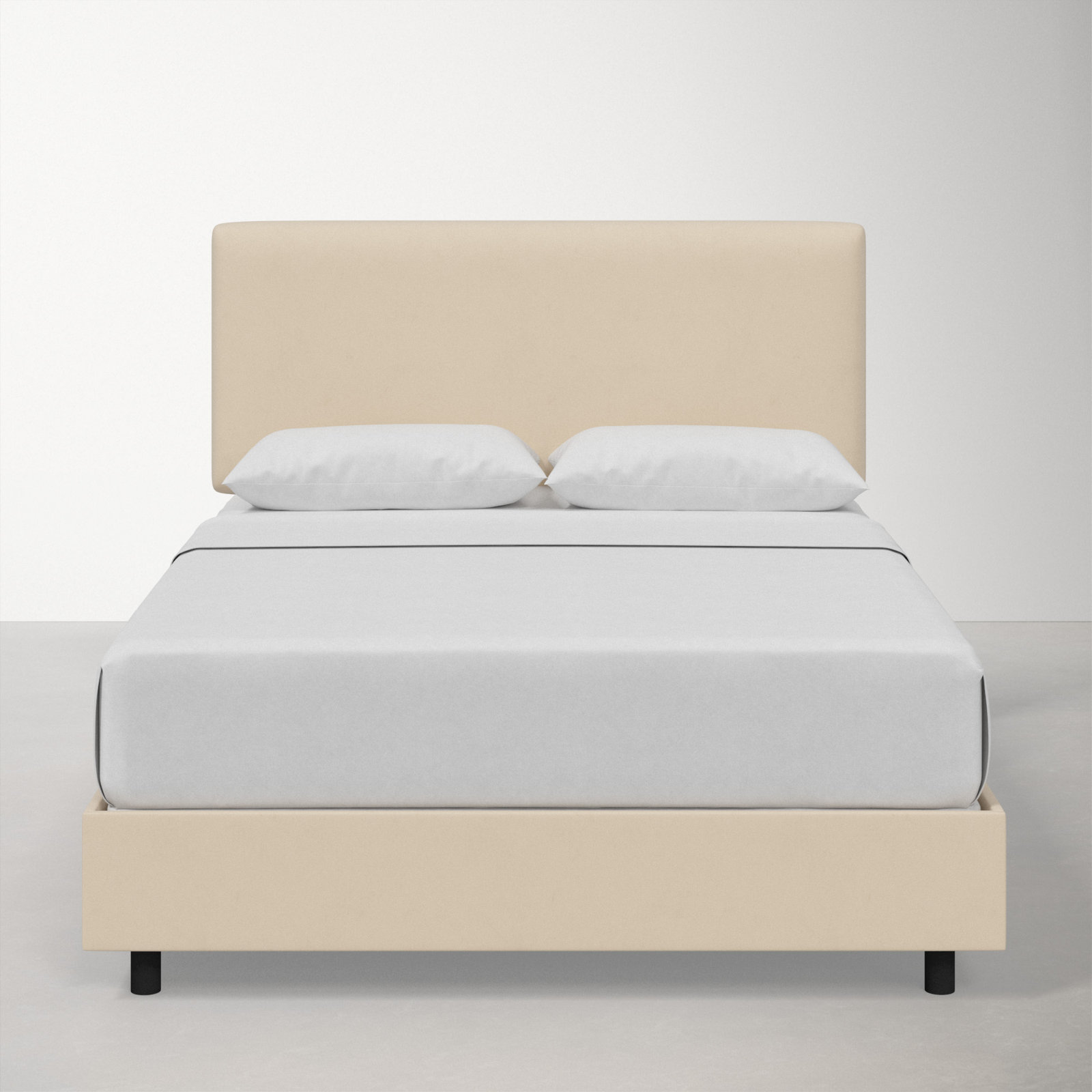 Eisley Cotton Upholstered Bed, Twin, Classic Pearl Performance Velvet