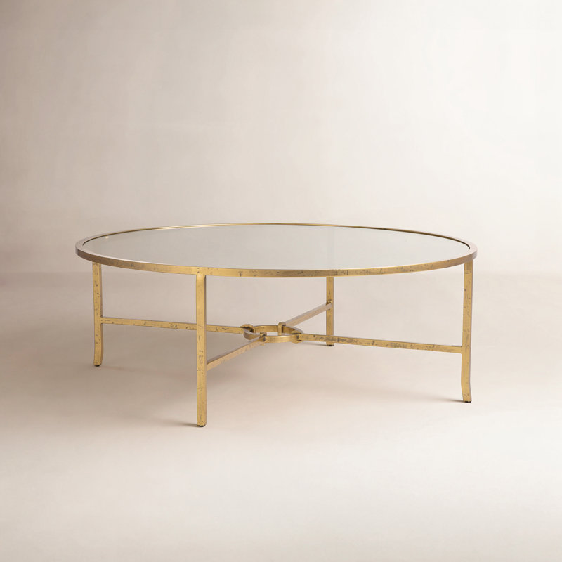 Markley Forged Metal Round Coffee Table, Brass