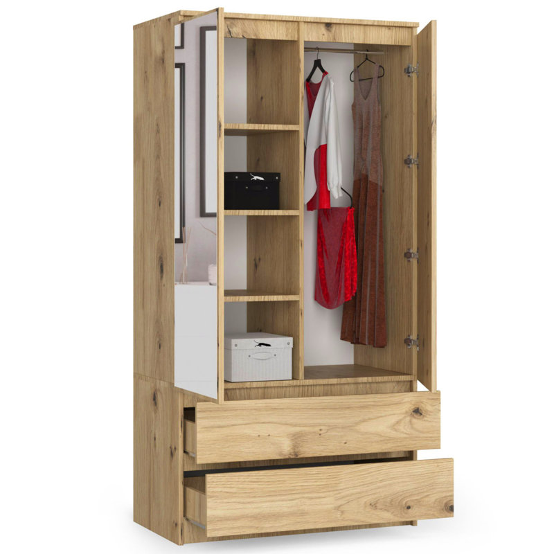 Silenus 2 Door Manufactured Wood Wardrobe