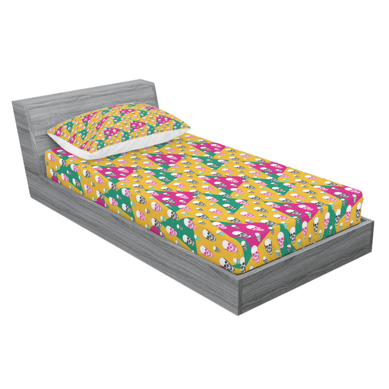 Microfiber Geometric Sheet Set, Twin XL Sheet Set with Fitted Sheet