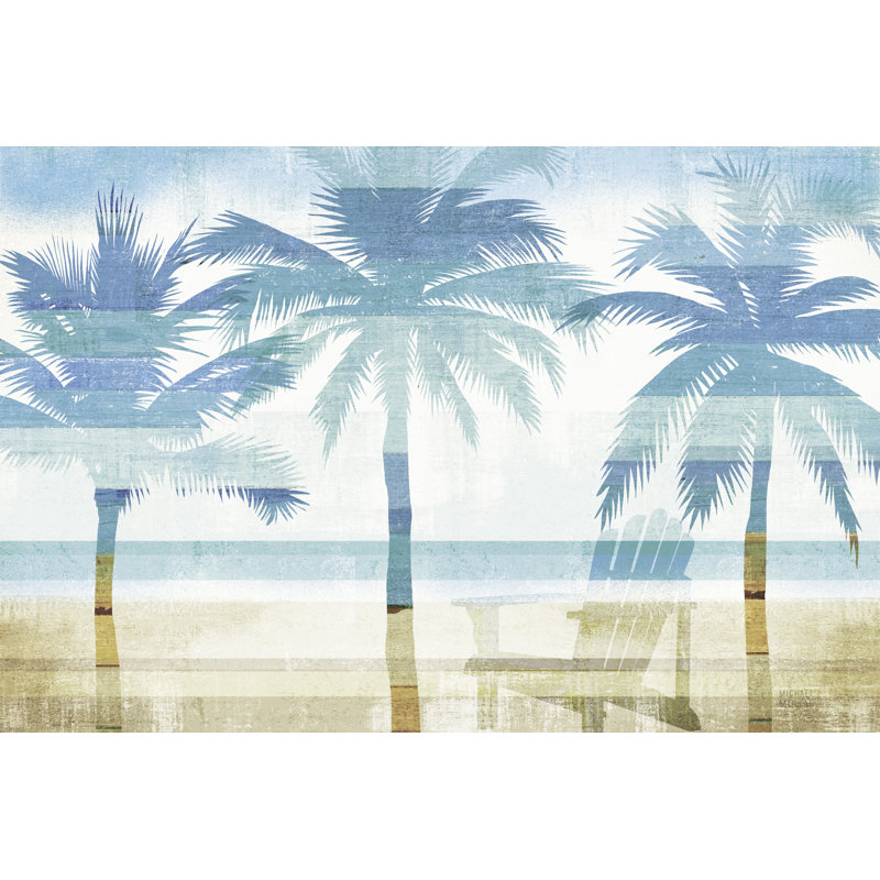 Palmier, paysage de plage, méridienne, méridienne, silhouette, H 16 po x l 24 po x P 1,5 po
