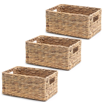 Ensemble de 3 paniers de rangement Water Hyacinth Rect