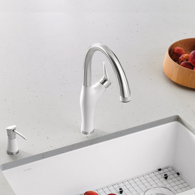 Artona Pull-Down Dual-Spray Kitchen Faucet, 1.5 GPM, White