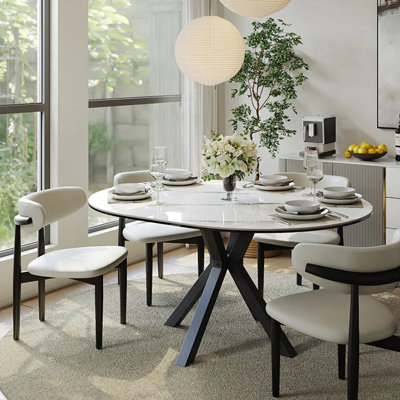 Oval Glossy Sintered Stone Dining Table