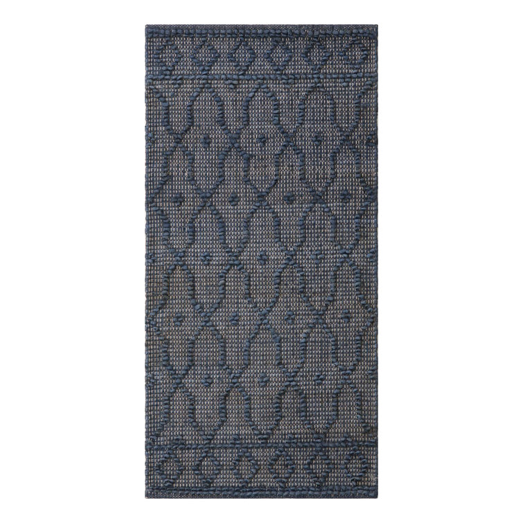 Handmade Hand Loomed Jute/Sisal Navy Blue Rug