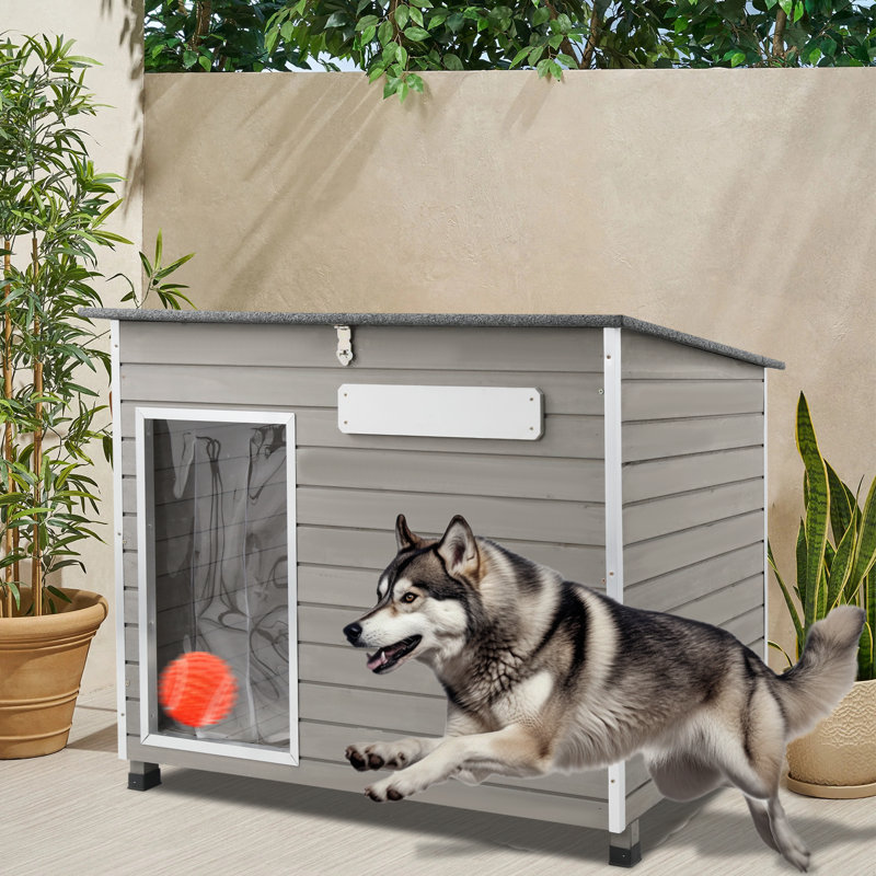  Maison pour chien en bois avec pieds surélevés PETSCosset, H 33 po x l 43,7 po x P 26,4 po