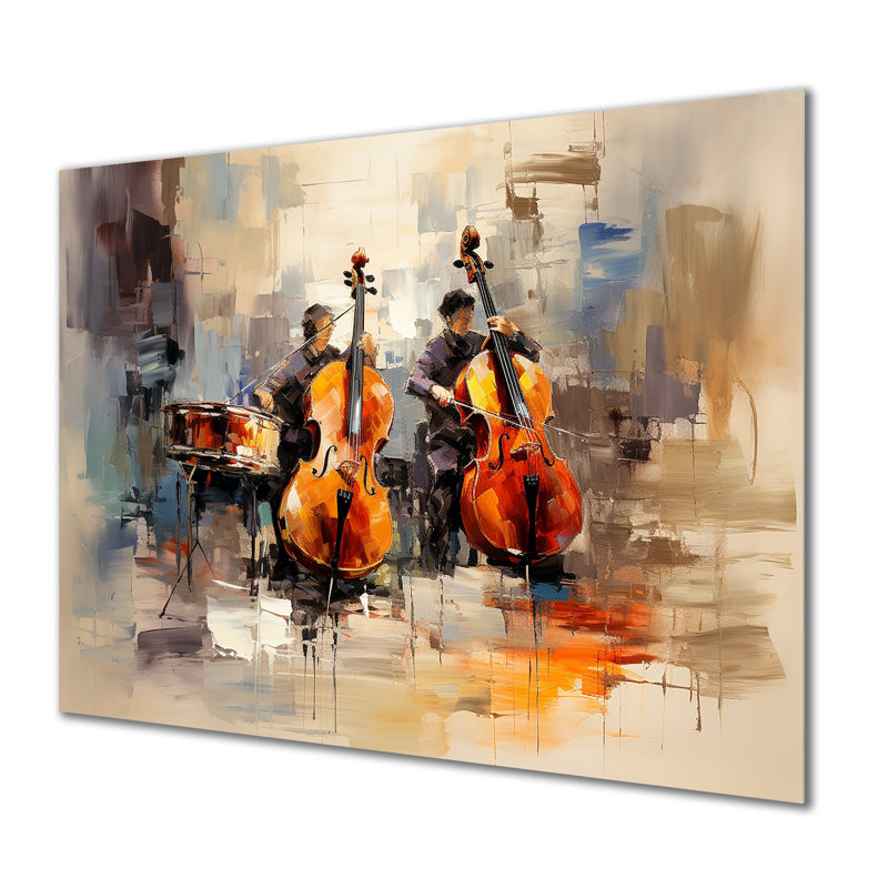 «Brown Brooding» bourgogne, violoncelle, musique IV - musique, art mural en métal MT135416, H 30 po x l 40 po x P 1,5 po