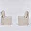 Chaise de salle à manger rembourrée en lin avec roulettes et espace de rangement - ensemble de 2-1997789003