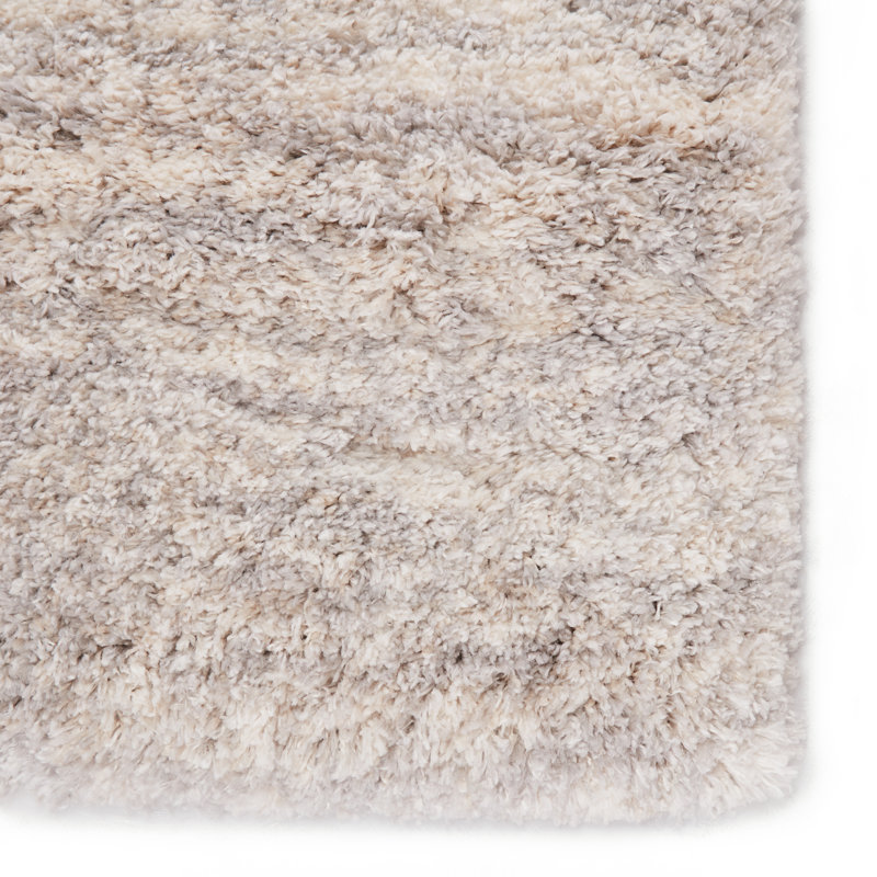 Tapis à poil long gris clair Kennedi, Rectangle 10 pi 2 po x 14 pi 1 po