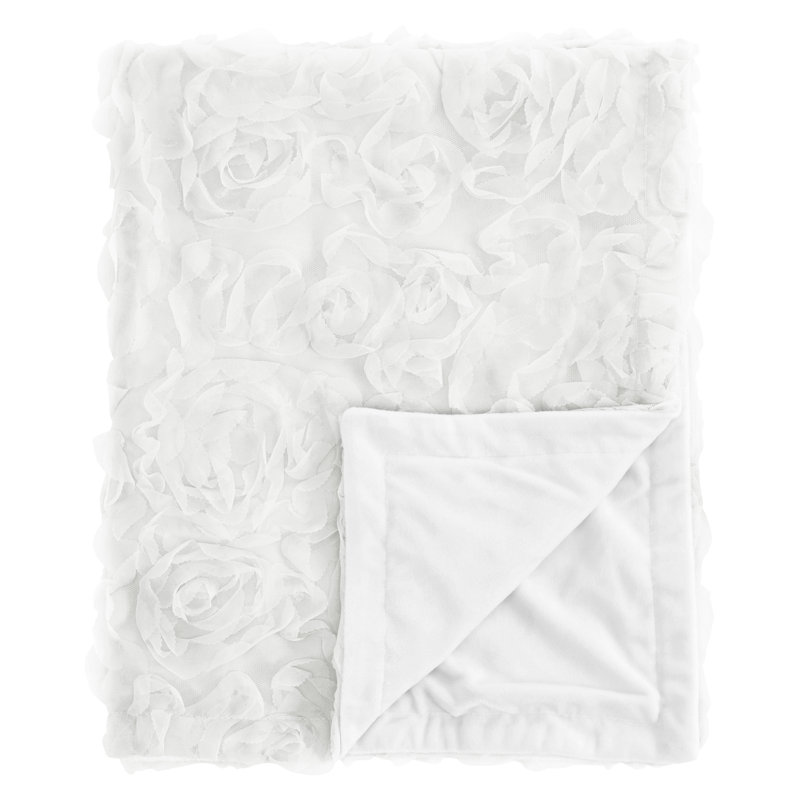 Couverture pour bébé Floral Rose, Blanc