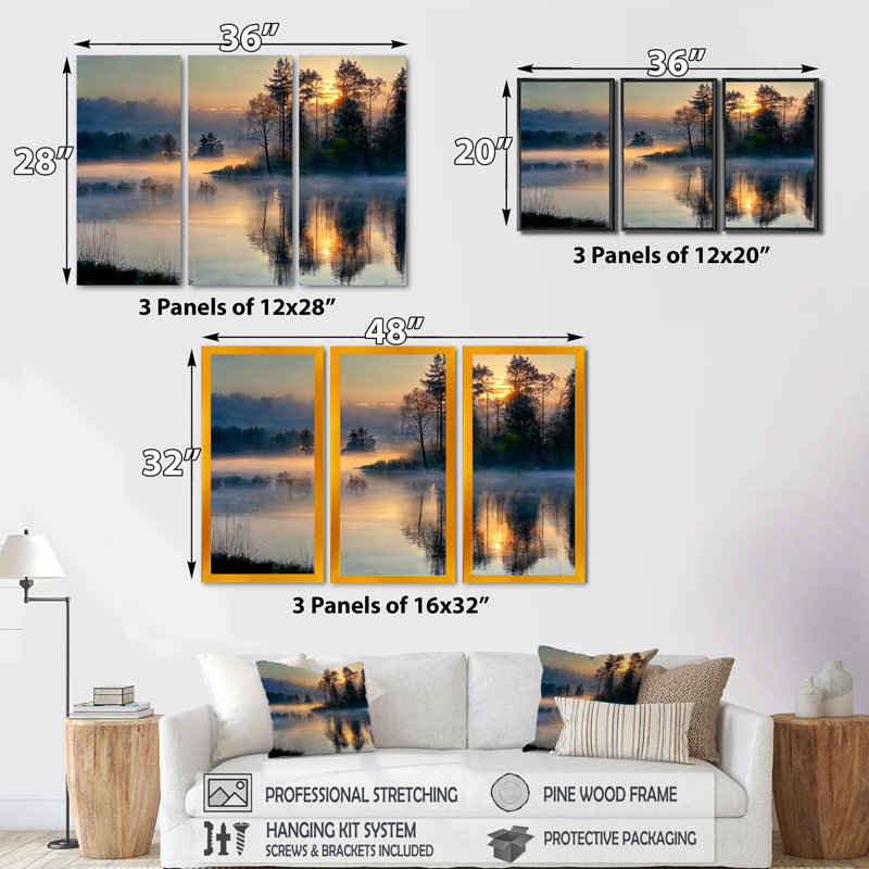 Anteo Anteo - 3 pièces sur toile, Cadre flottant noir, H 20 po x l 36 po
