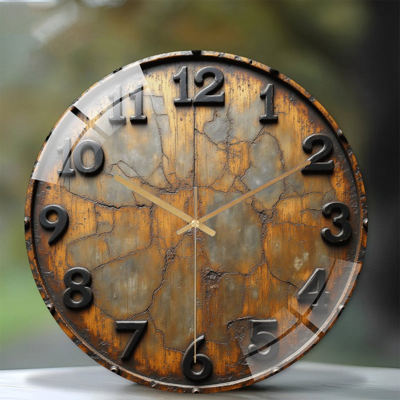 Horloge murale rétro de style industriel rétro - horloge murale moderne en verre 12 po