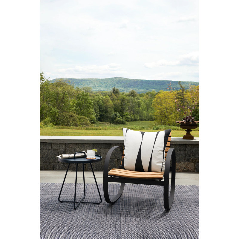 Herringbone Navy/Ivory Handwoven Indoor/Outdoor Rug, Rectangle 6' x 9'