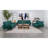 Logan Teal Blue Flared Arm Sofa