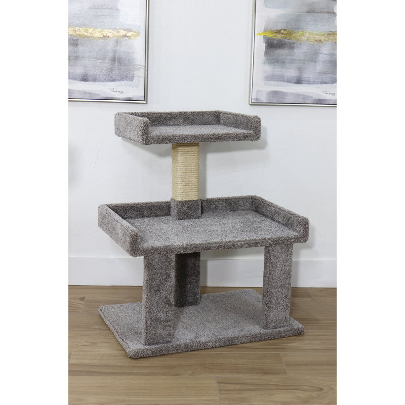 Arbre à chat en bois massif Prestige, Gris