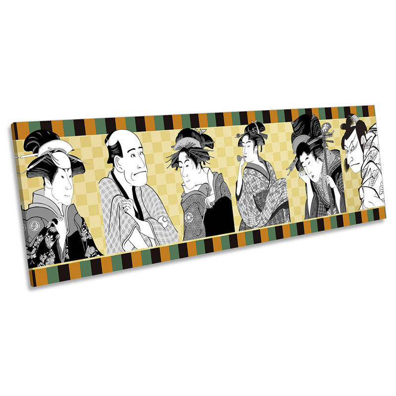 Kabuki Actors Japanese Panoramic - Wrapped Canvas Panoramic Print, 45.72cm H x 137.16cm W x 2cm D