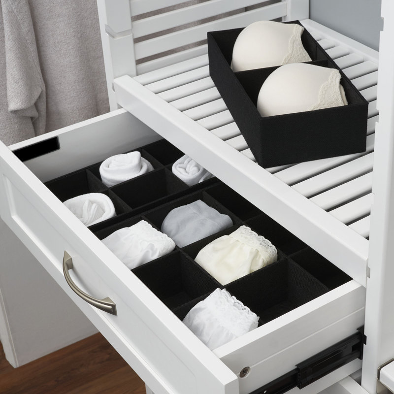 Ensemble de départ organisateur de tiroir 3 pièces en inserts personnalisables pour petits et grands plateaux, Noir