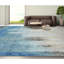 Tapis abstrait noué à la main en beige / bleu-96609278