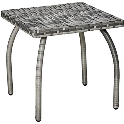 Petite table d'appoint carrée en rotin