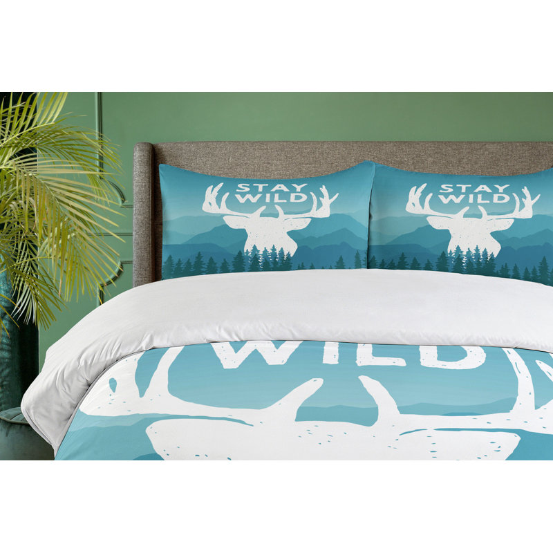 Adventure Wilderness Themed Queen Size Microfiber Duvet Cover Set