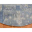 Tapis décoratif rond noué à la main bleu 8 pi 1 po one-of-a-kind Abdul-Quddus