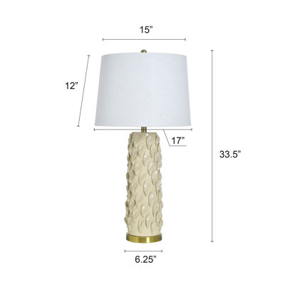 Lampe de table en céramique - crème Cirri - abat-jour blanc