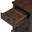 Table de bout à chargement avec ports USB, armoire de rangement et tiroir brun antique