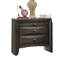 Table de chevet simple en bois massif gris avec poignées 1 tiroir-1285134628