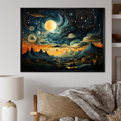 Collage symphonique céleste orange et bleu ciel II