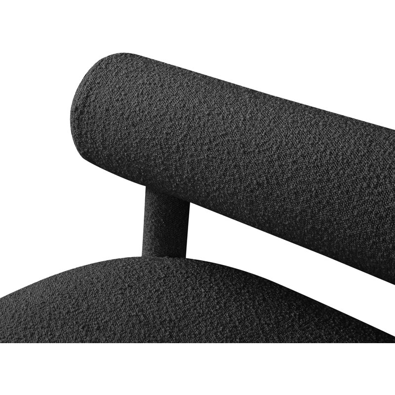 Banc de chambre rembourré Sweetgrove, Tissu bouclé noir