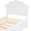 Lit simple en bois blanc avec tête de lit et lit gigogne portatif