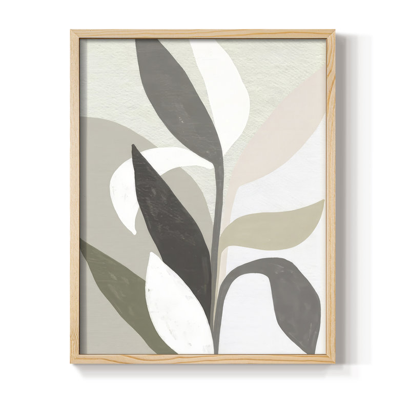 Papier découpé Sproutling II, reproduction encadrée - bois massif, Naturel, H 11 po x l 9 po