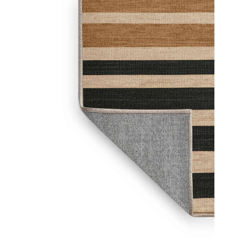  Tapis lavable rayé gris foncé, Rectangle 7 pi x 9 pi