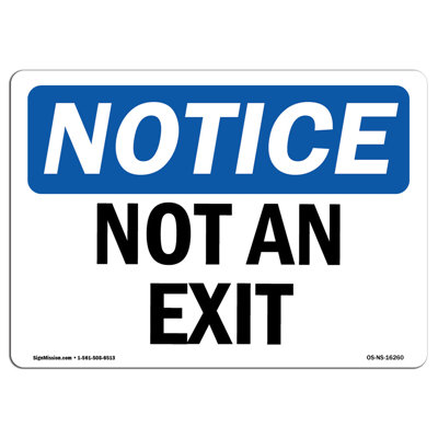 «Not An Exit», panneau en aluminium 12 x 18