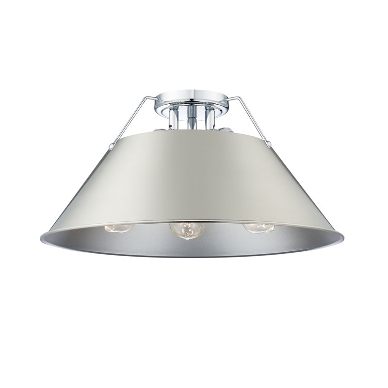 Weatherford Flush Mount, Chrome, Pewter