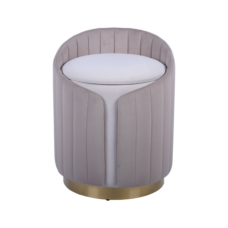 Repose-pieds deux tons avec rangement ou tabouret de coiffeuse