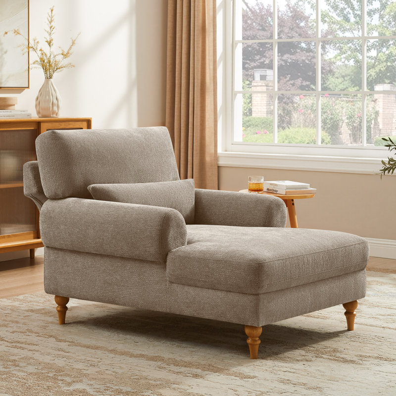 Chaise longue rembourrée avec dossier réglable Jazier, Brun