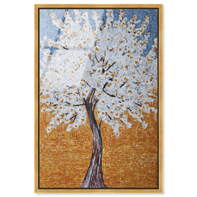 Décoration murale botanique encadrée Marble Bloom II par Art Remedy, cadre doré, 36 x 54