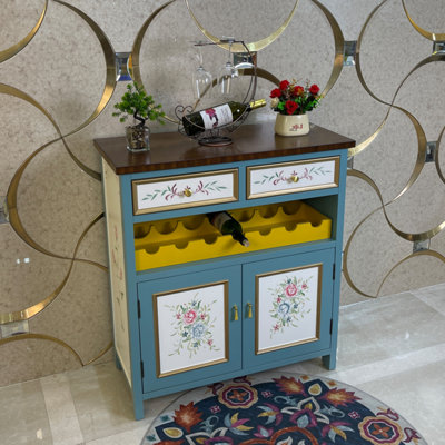 Armoire d'entrée avec support à vin et rangement pour buffet
