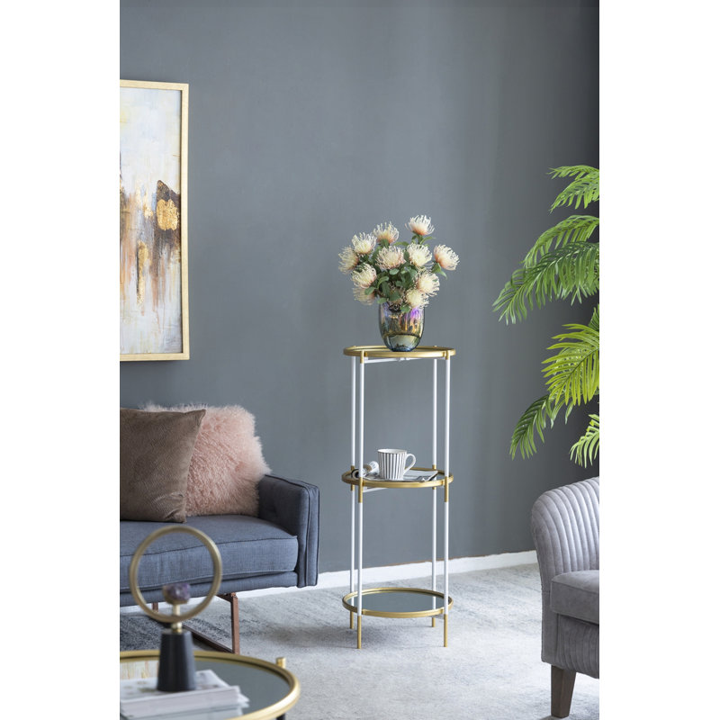 P 3 x D 39 x 39,5 po, luxueux blanc et or